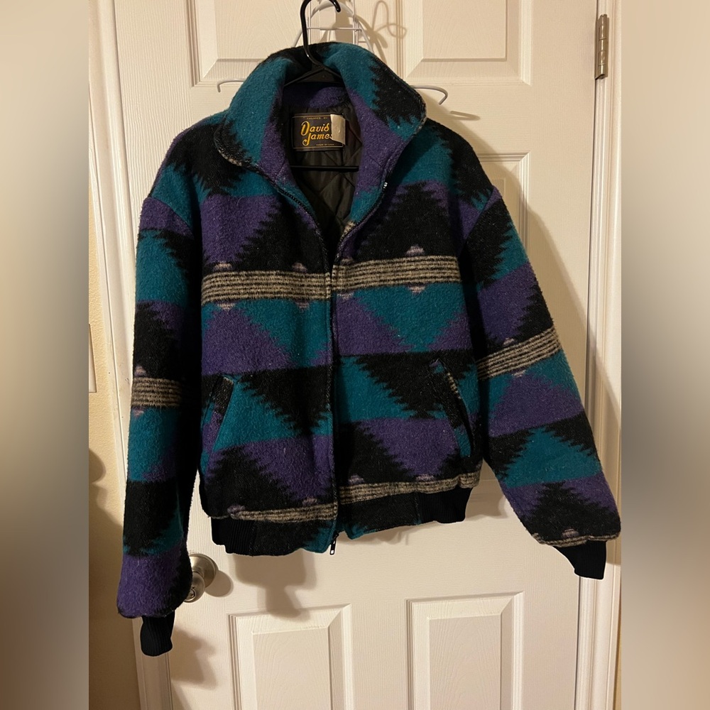 Women's Bomber Jacket - Teal and Purple